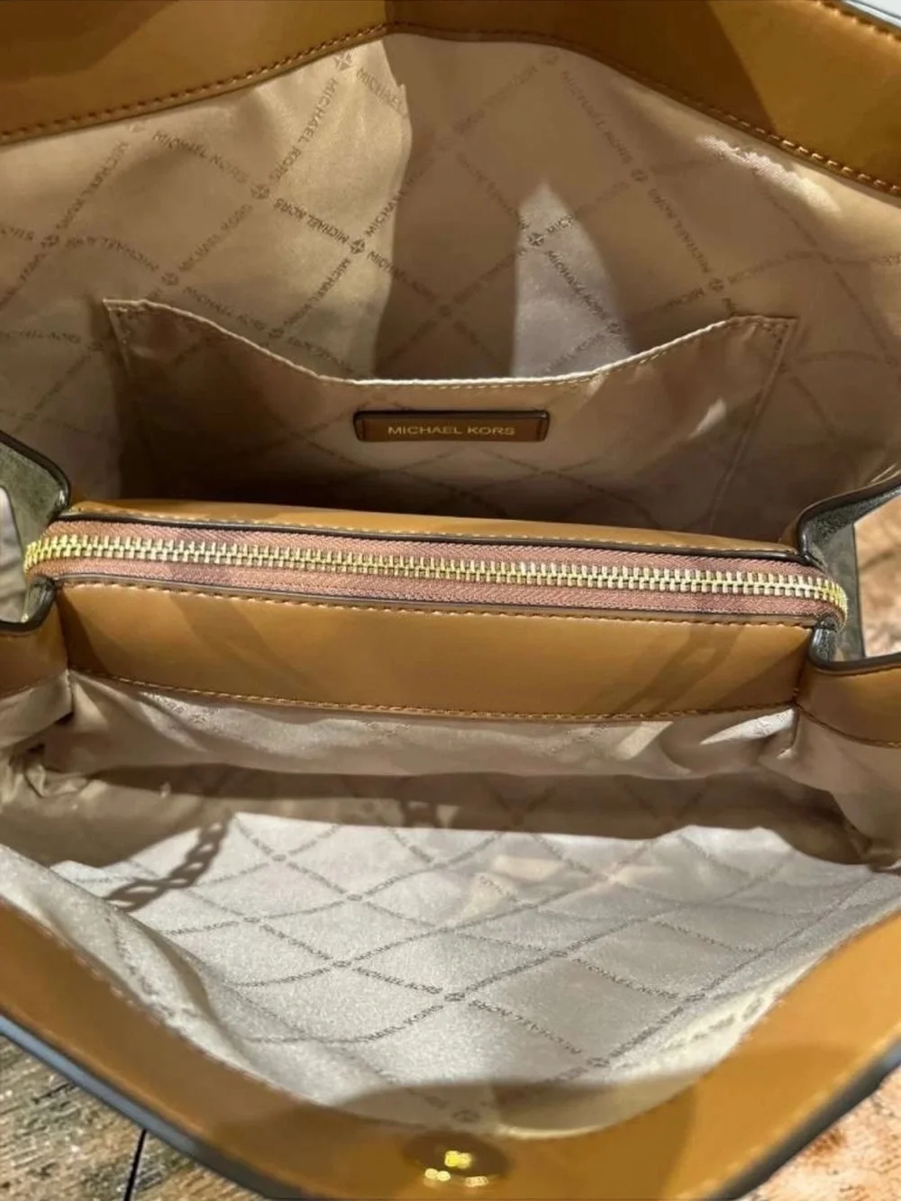 Michael Kors Brown Signature Chain Shoulder Bag with Wallet Set